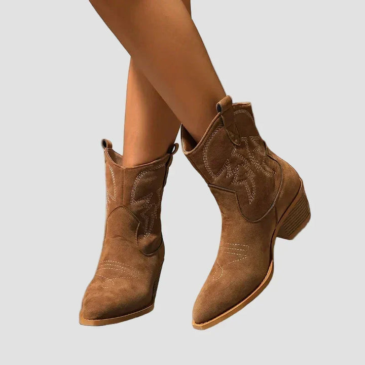 Kelsey - Embroidered Western Ankle Boots
