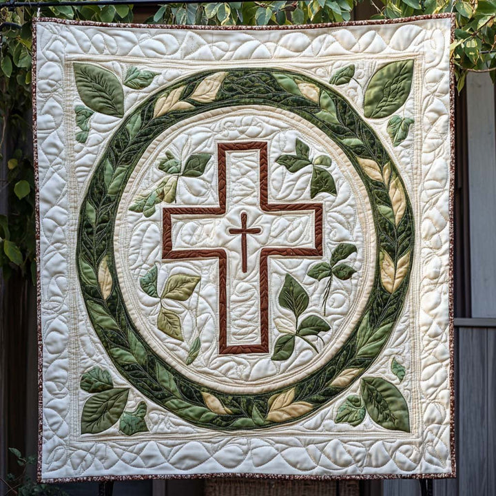 Sacred Harmony Cross Art Quilt Wall Hanging