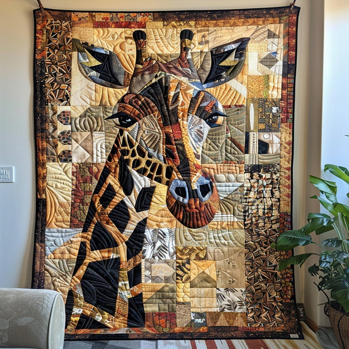 Safari Giraffes Quilted Blanket