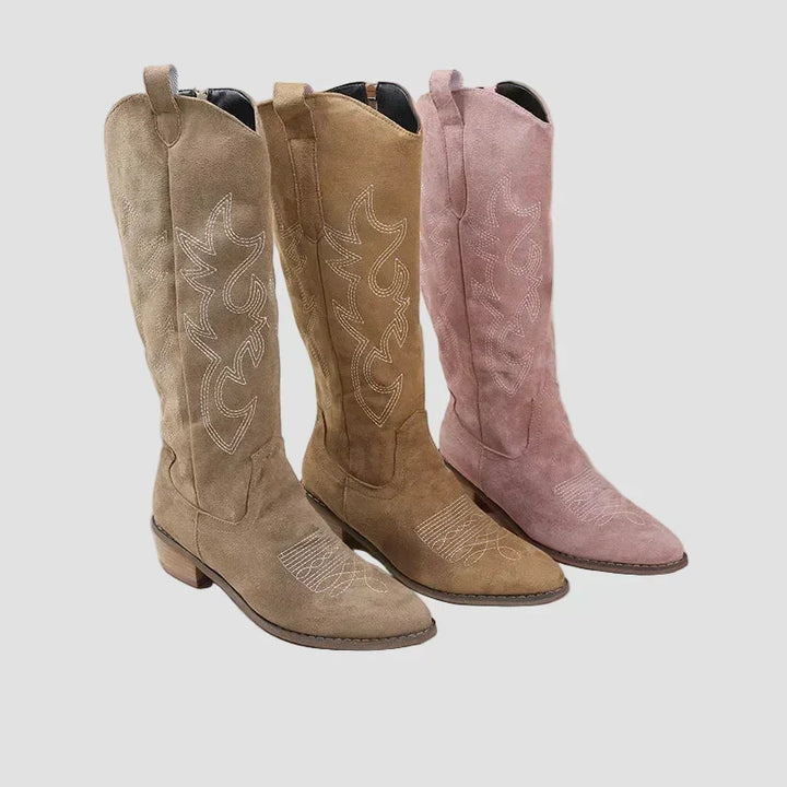Vivian - Suede Cowboy Western Boots