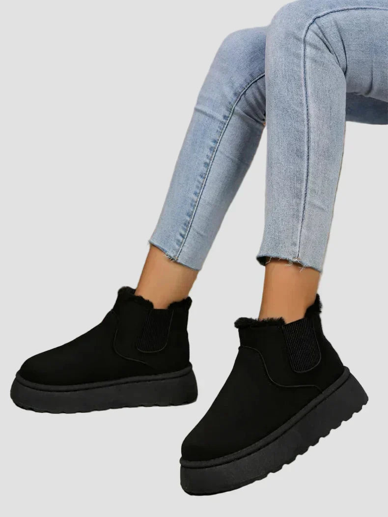 Della - Faux Fur-Lined Winter Chelsea Boots