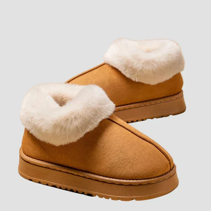Gia - Cozy Fur-Collar Indoor Slippers