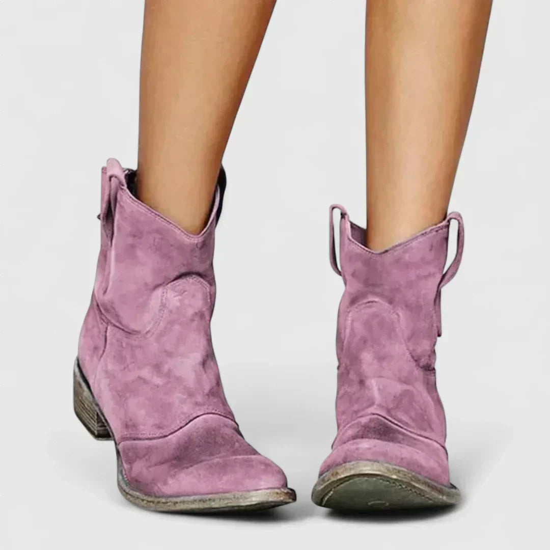 Nicolette - Retro Cowboy Ankle Boots