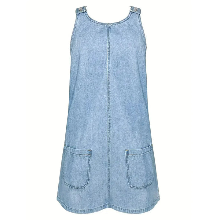 Eterna - Sleeveless Gathered Denim Dress
