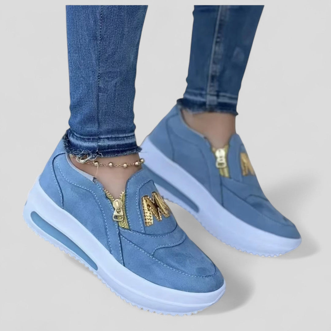 Benita - Zip Detail Platform Sneakers