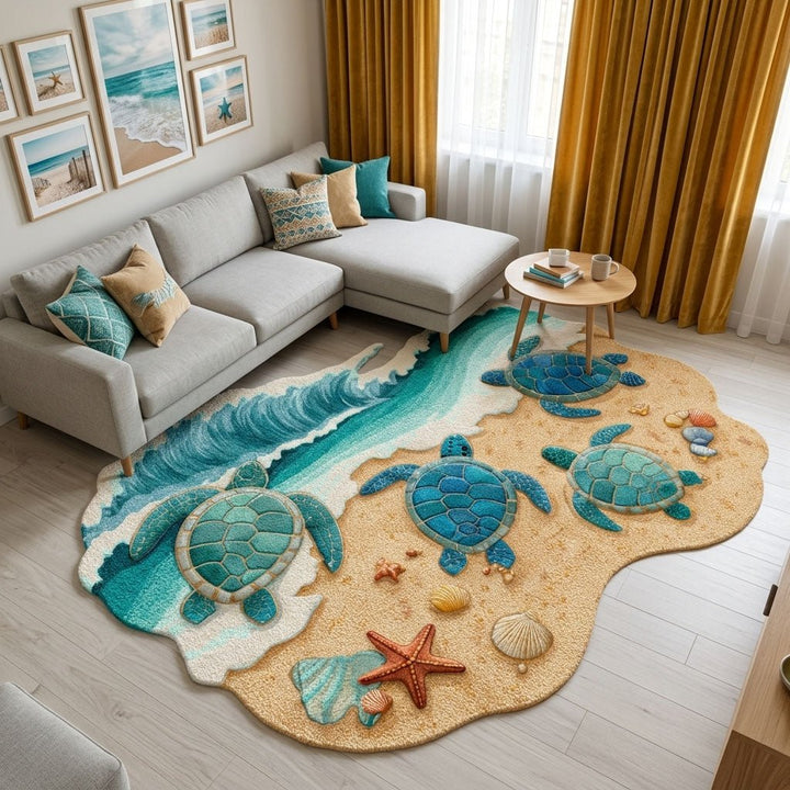 Marine Mosaic Shaped Area Rug