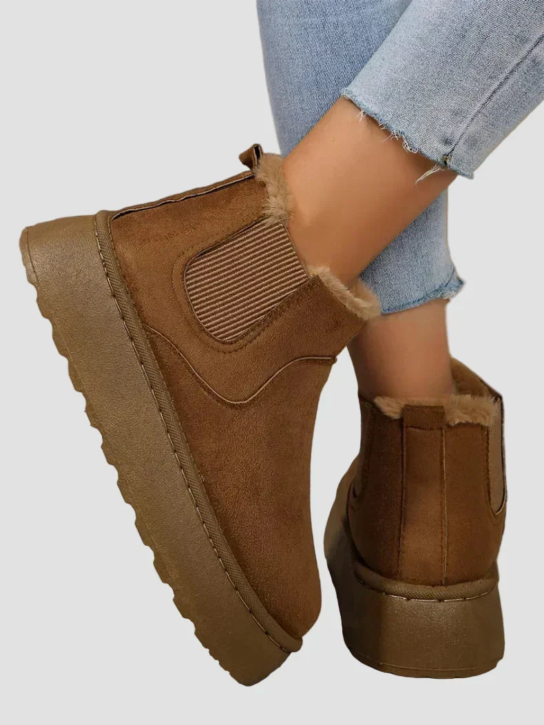 Della - Faux Fur-Lined Winter Chelsea Boots