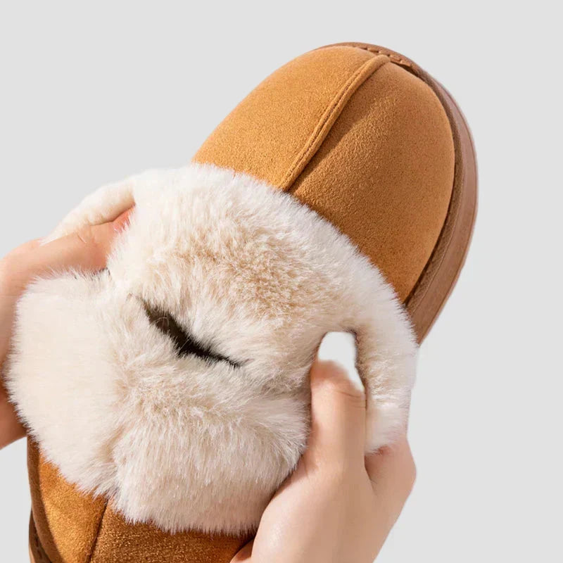 Gia - Cozy Fur-Collar Indoor Slippers
