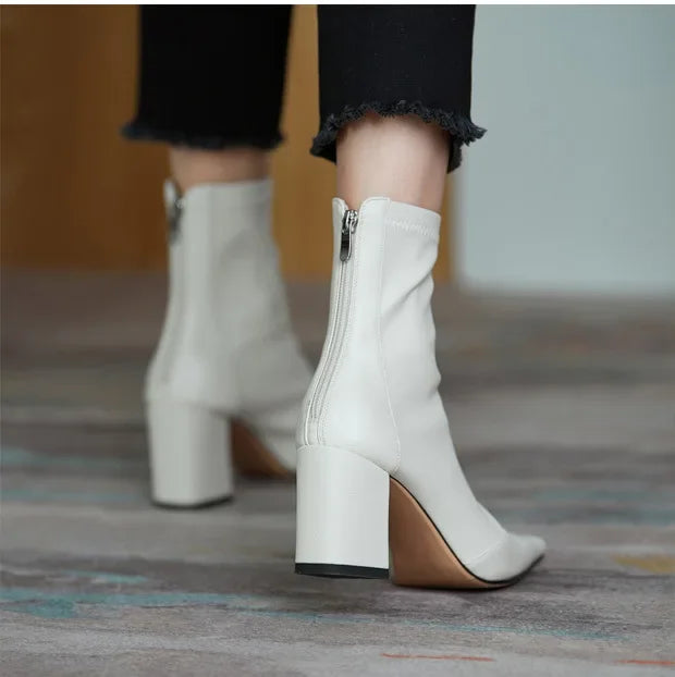 Raina - Square Toe Suede Boots