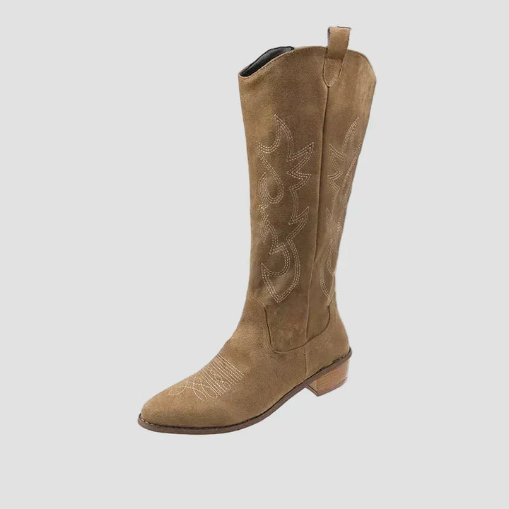 Vivian - Suede Cowboy Western Boots