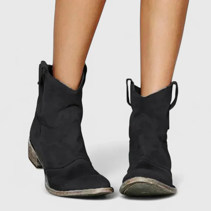 Nicolette - Retro Cowboy Ankle Boots