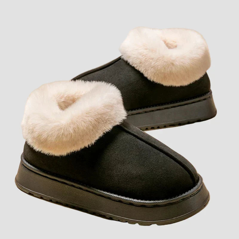 Gia - Cozy Fur-Collar Indoor Slippers