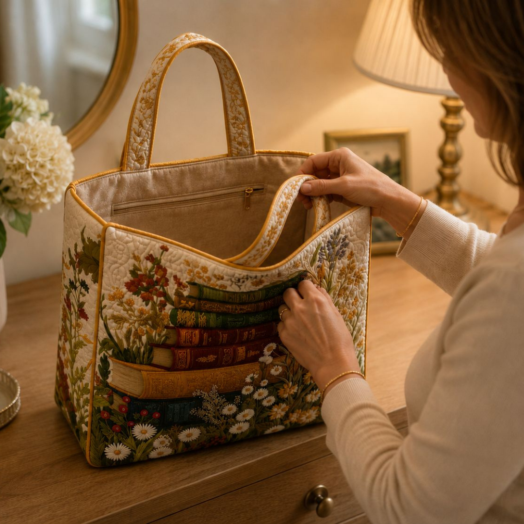 Bolsa Tote Acolchada - Patrón Floral