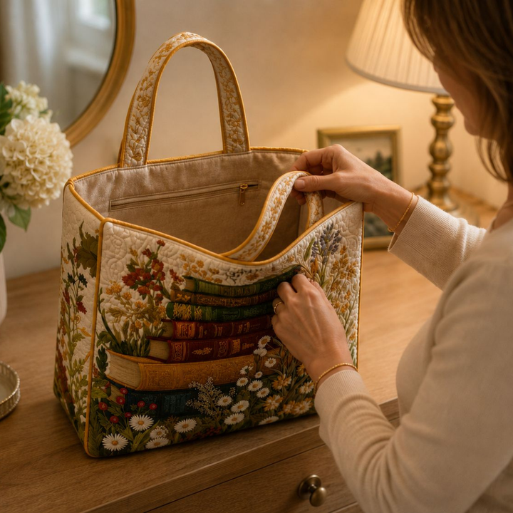 Bolsa Tote Acolchada - Patrón Floral