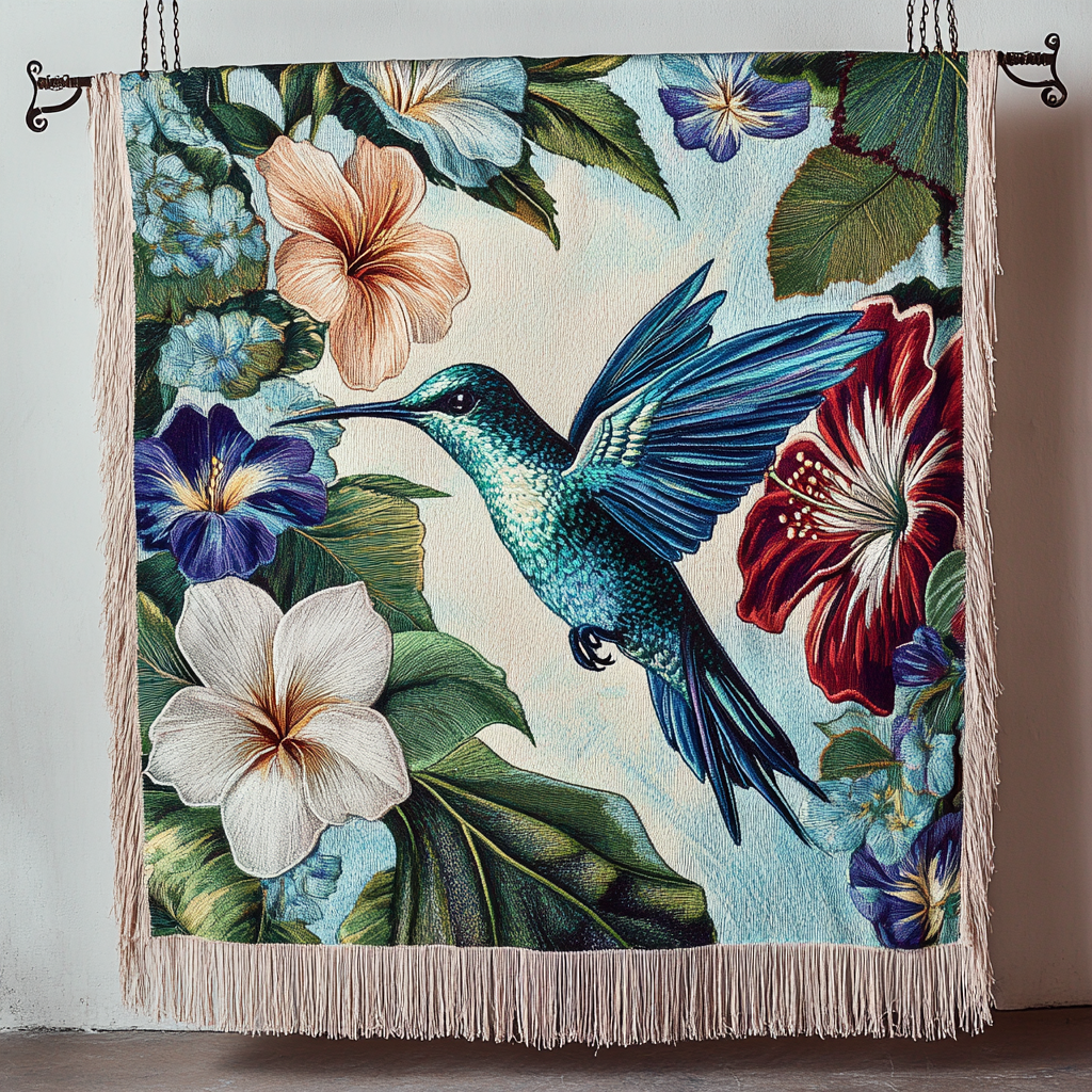 Sky Dancer Hummingbird Woven Blanket