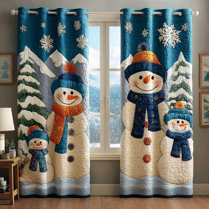 Festive Snowman Quilted Curtains