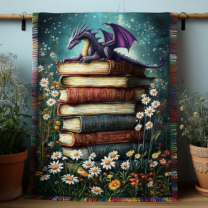 Enchanted Stacks Dragon Woven Blanket