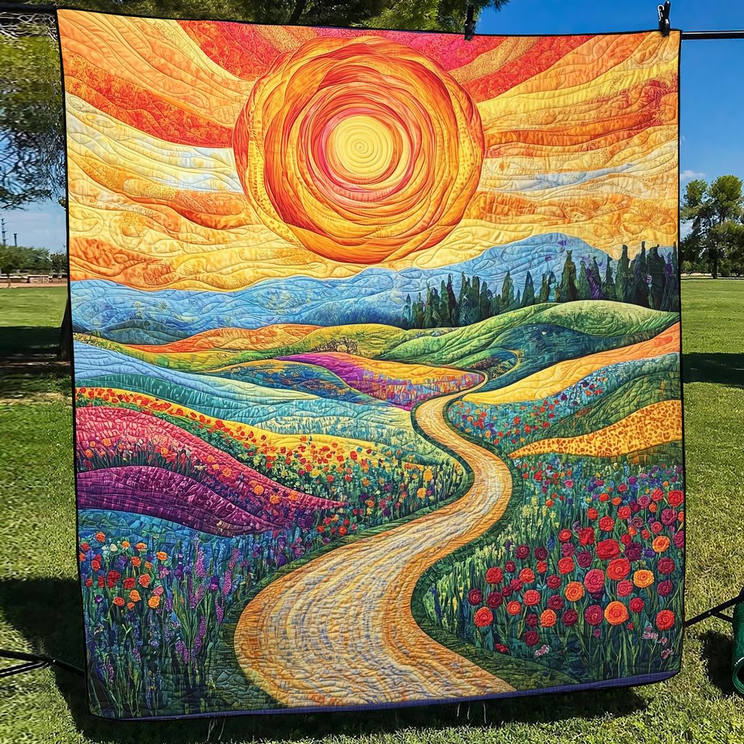 Joyful Sunshine Quilted Blanket
