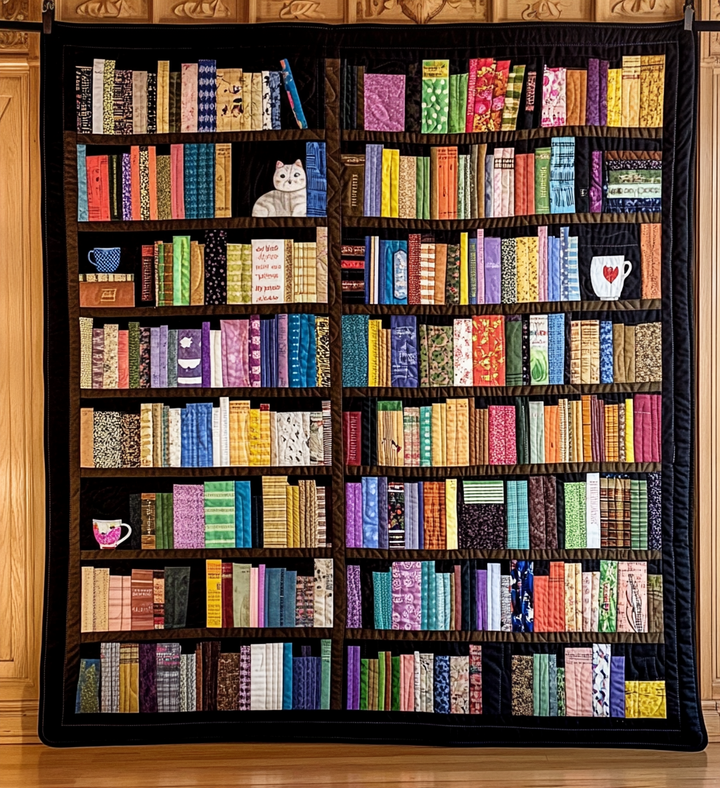 Bookshelf Beauty Quilted Blanket