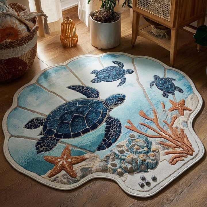 Tidal Harmony Custom Shaped Rug