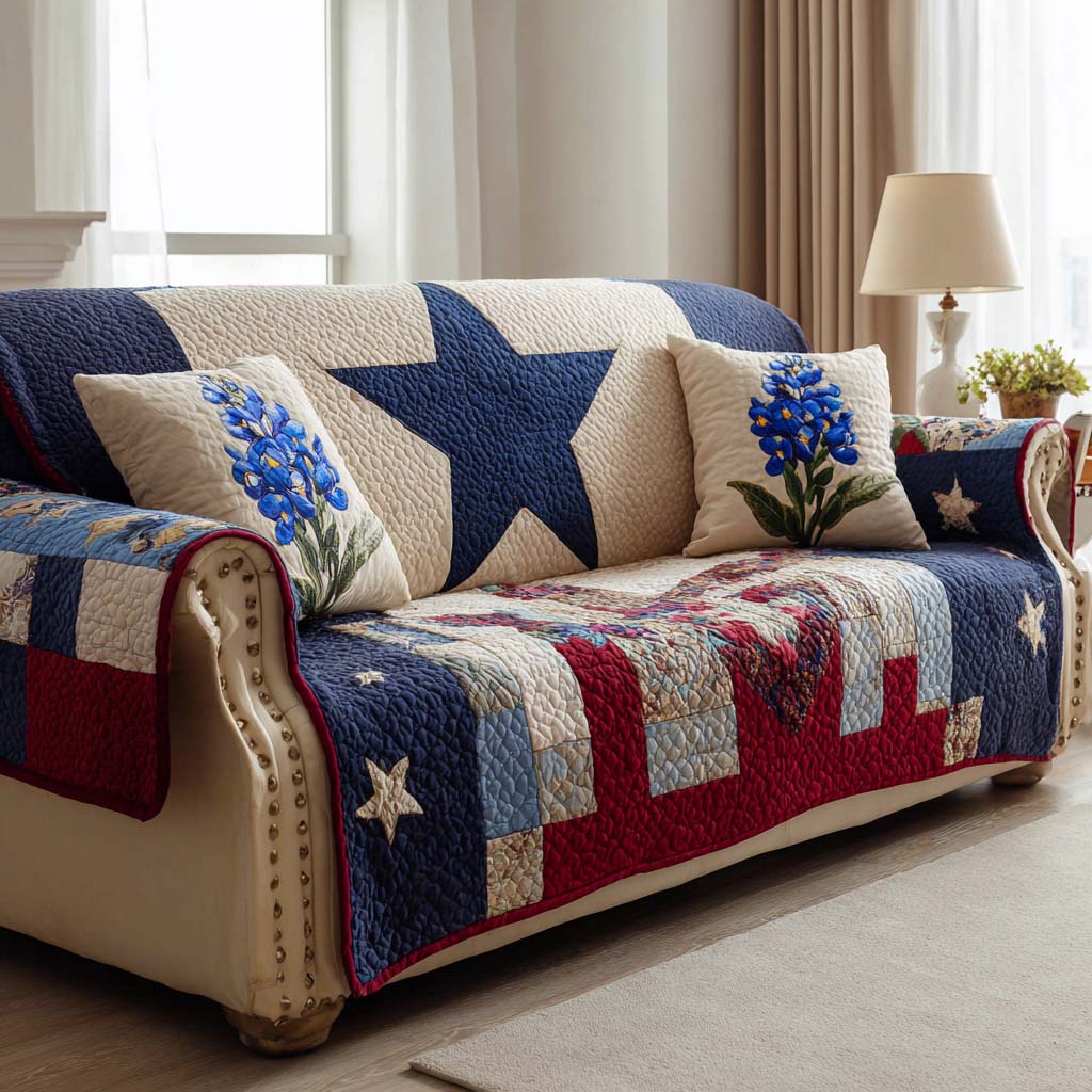 Classic Stars Quilted Sofa Cover