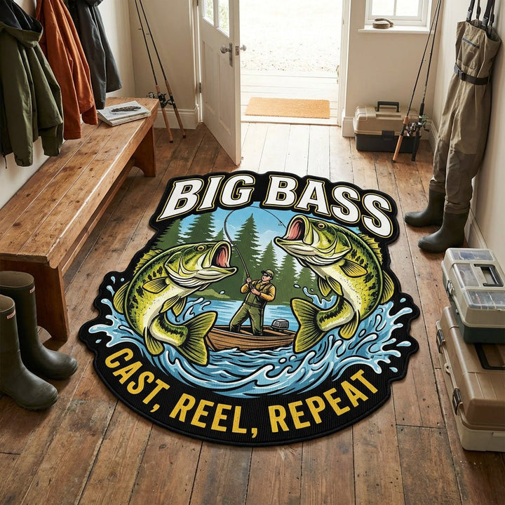 Trophy Bass Custom Shaped Rug