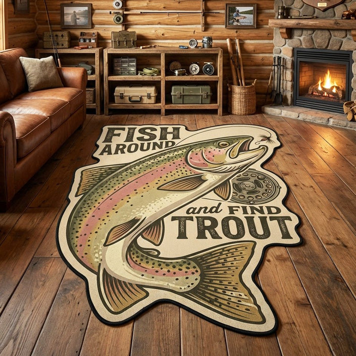 Trout Quest Shaped Rug
