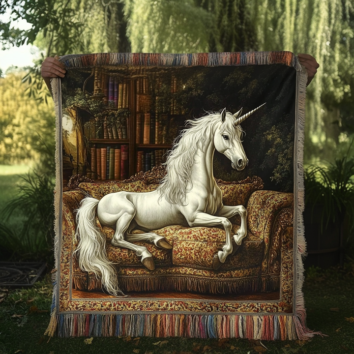 Twilight Enchantment Unicorn Woven Blanket