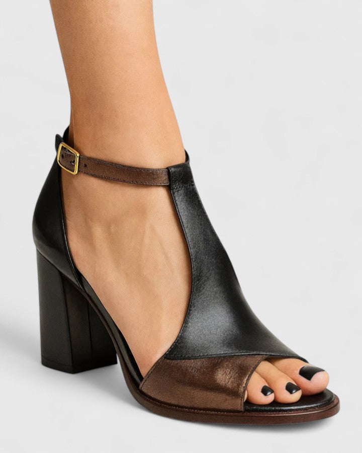 Catherine - High Ankle Strap Block Heel Sandals
