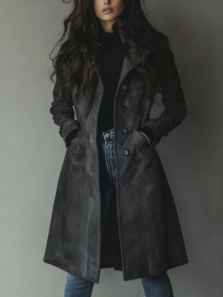 Jasmine - Vintage Suede Trench Coat