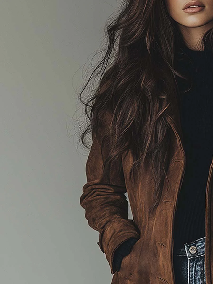 Jasmine - Vintage Suede Trench Coat