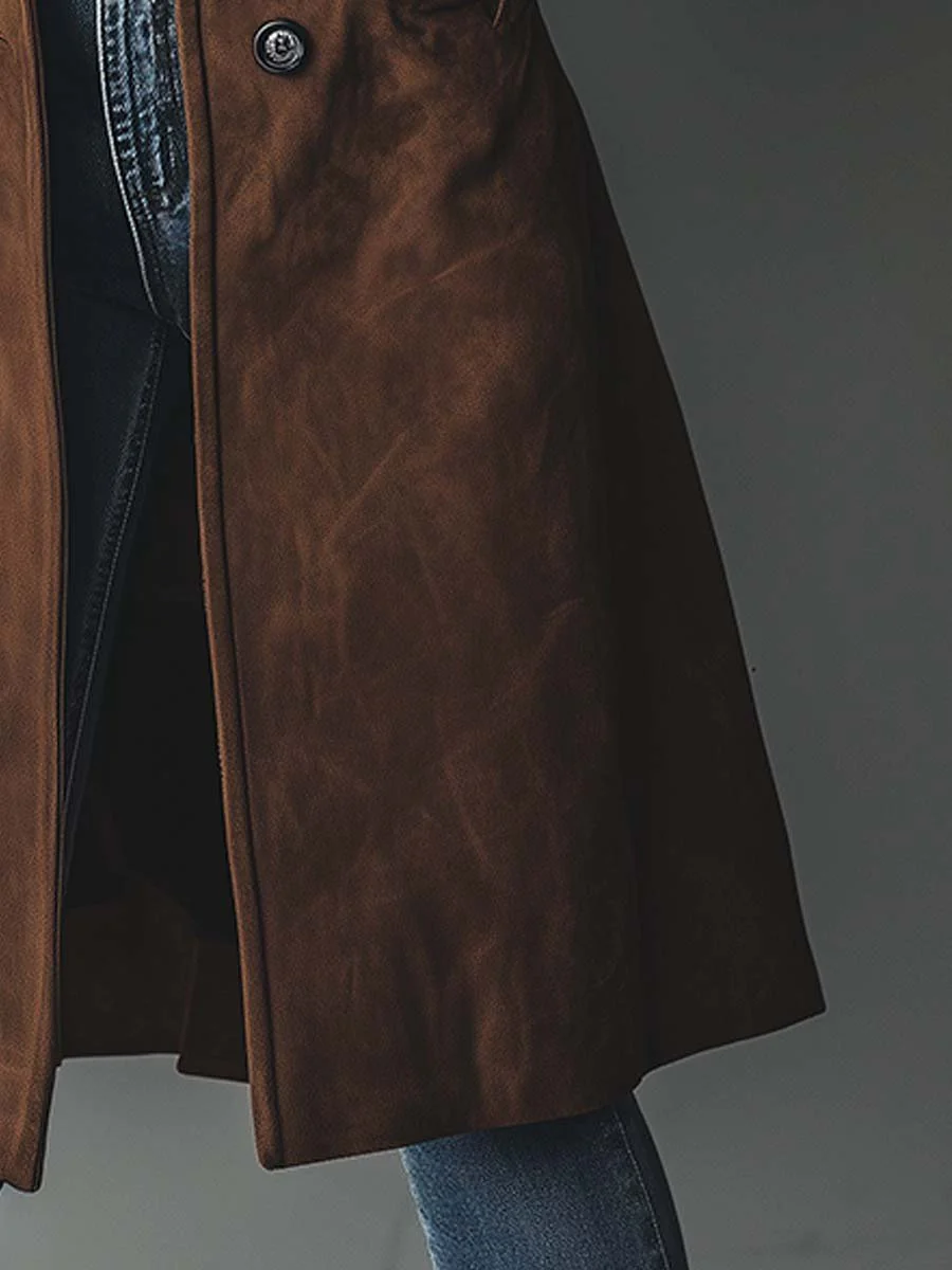Jasmine - Vintage Suede Trench Coat