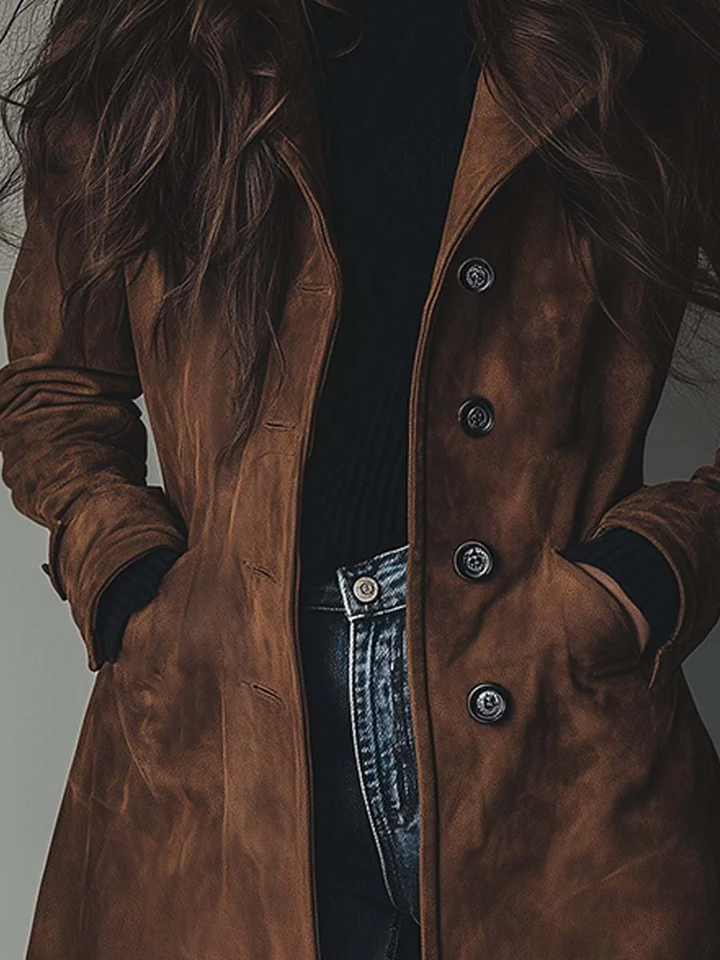 Jasmine - Vintage Suede Trench Coat