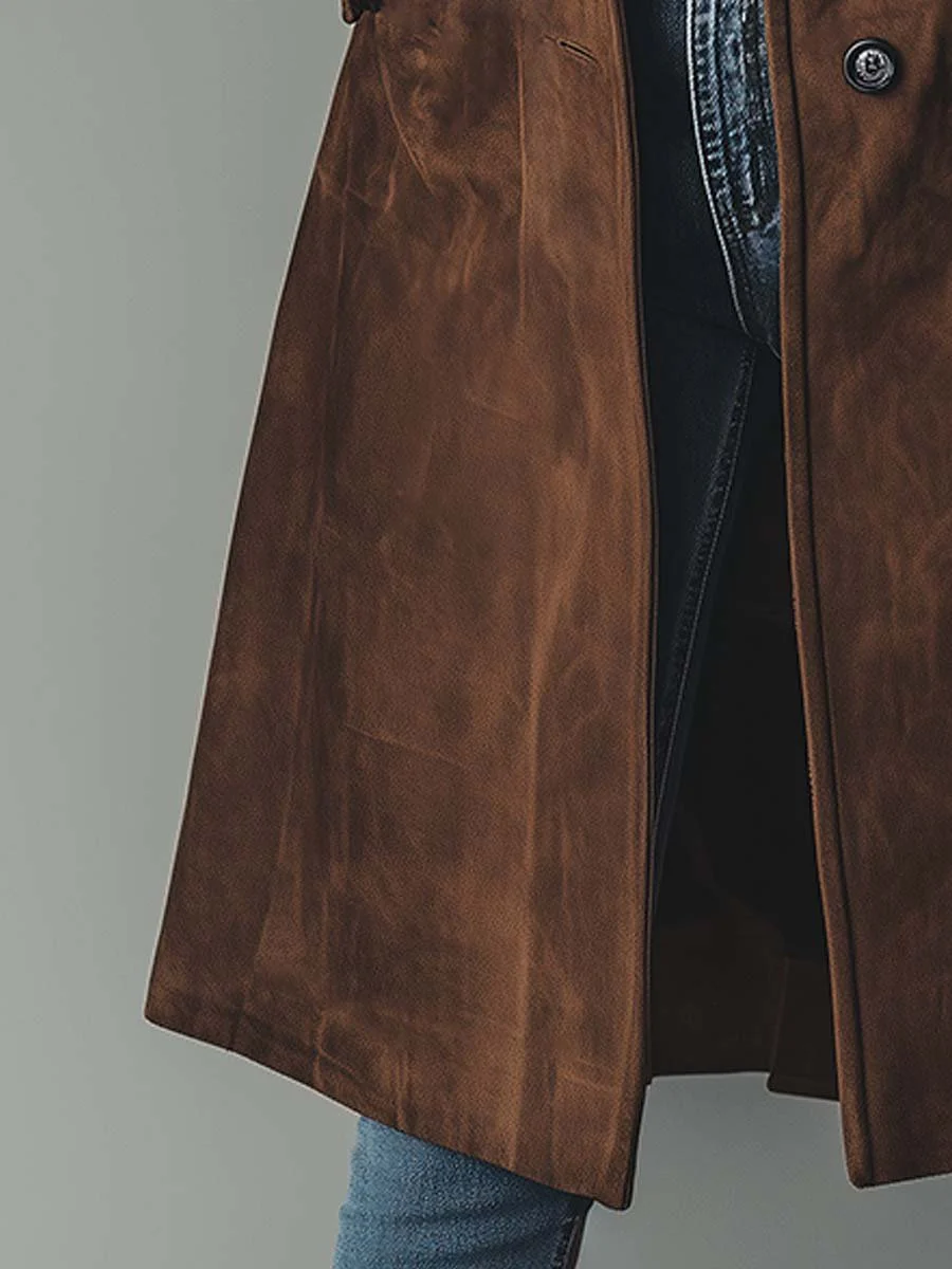 Jasmine - Vintage Suede Trench Coat