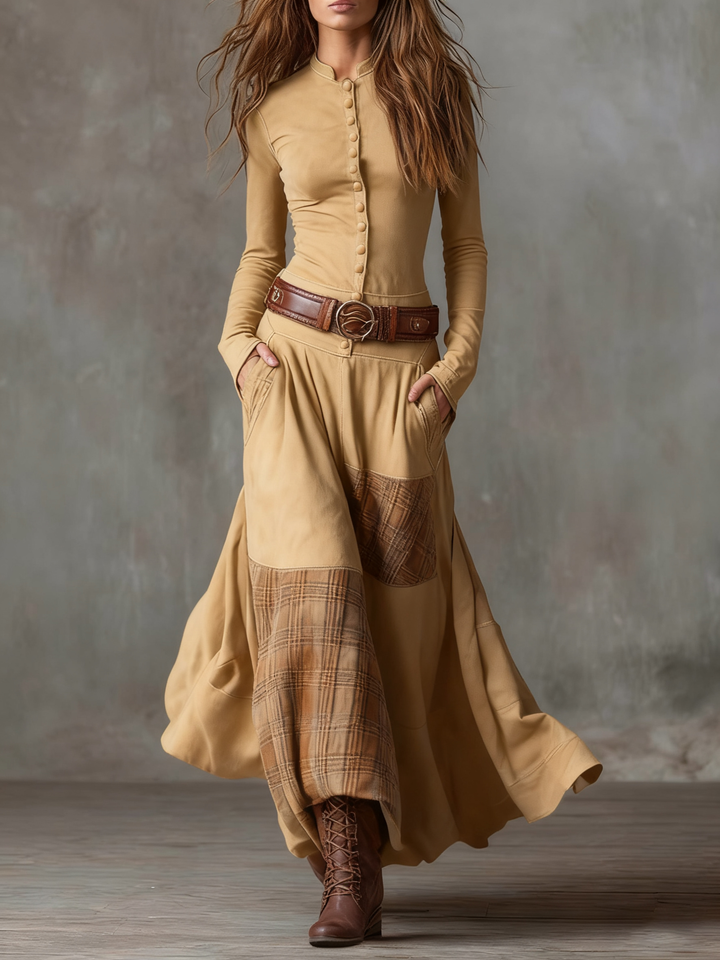 Michelle | Abito  maxi scamosciato