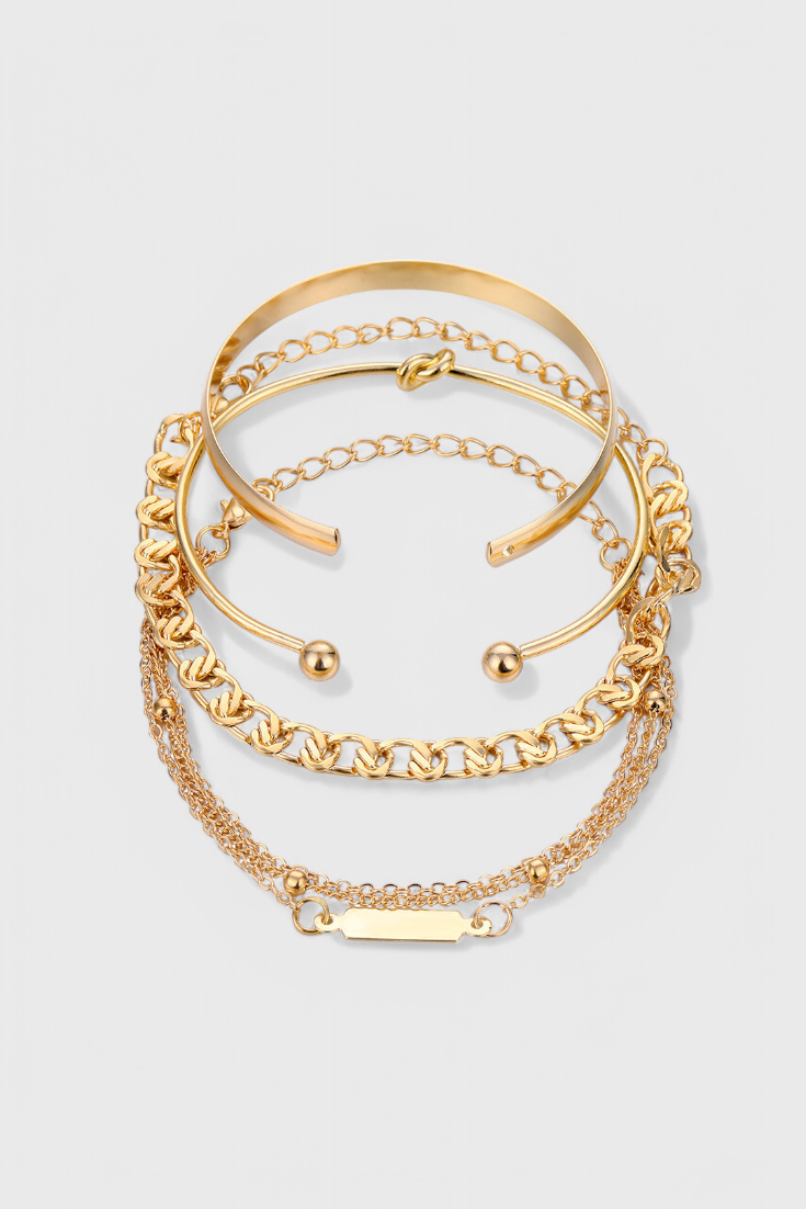 Jillian - 4-Piece Metallic Bracelet Set