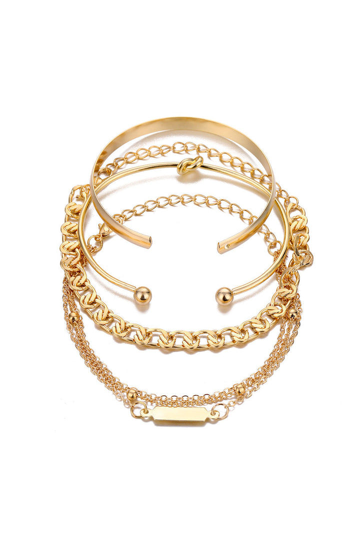 Jillian - 4-Piece Metallic Bracelet Set