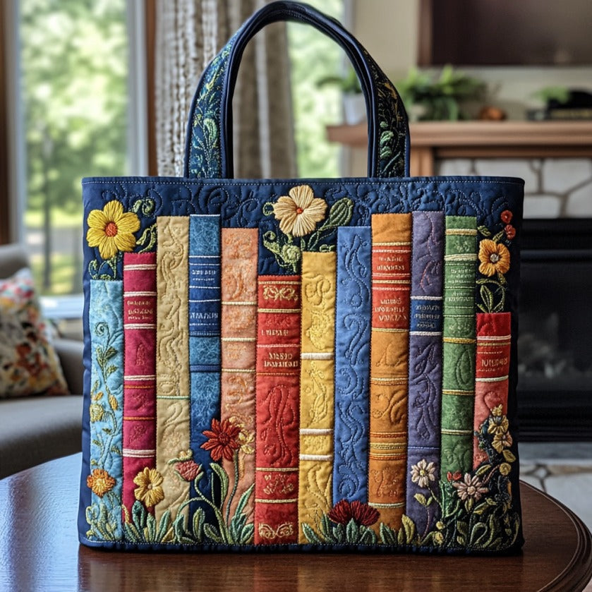 Bolso Tote Acolchado - Libros de Tela