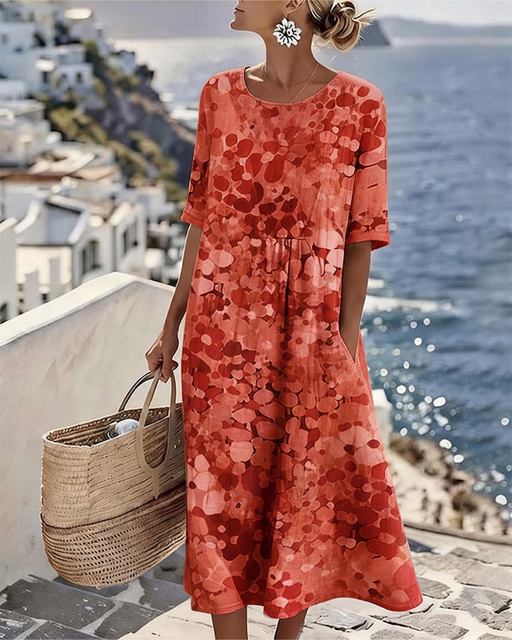April - Floral Midi A-Line Dress