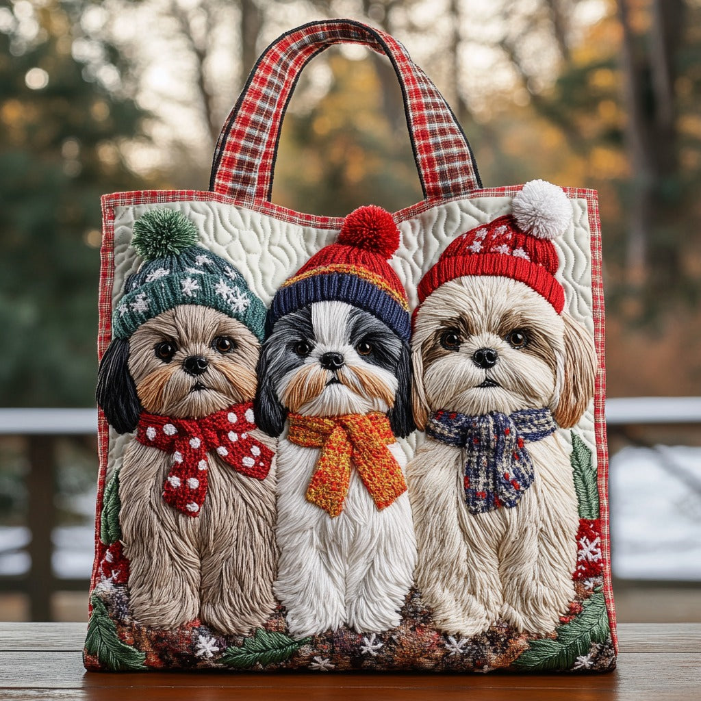 Bolsa Tote Acolchada Jolly Little Shih Tzu