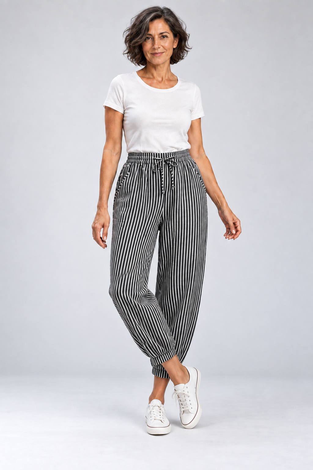 Geraldine - Striped Linen-Blend Pants