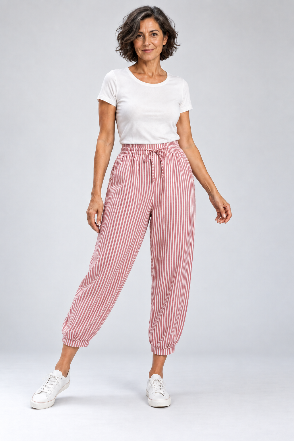 Geraldine - Striped Linen-Blend Pants