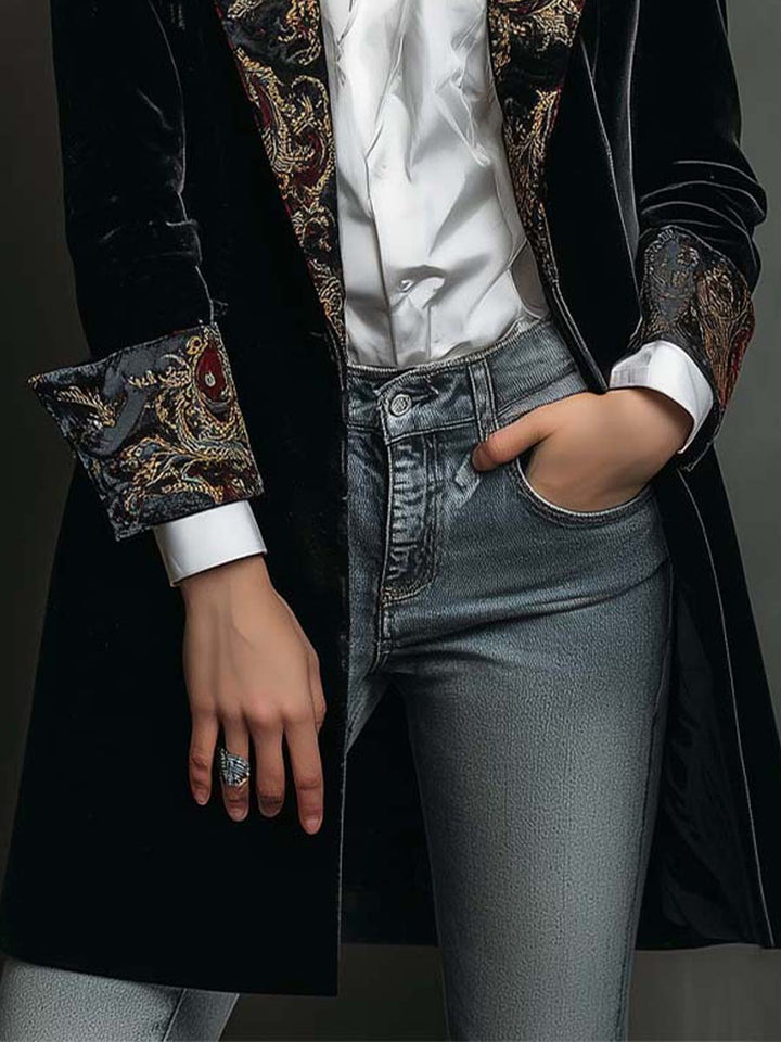 Greta - Cropped Blazer with Baroque Details