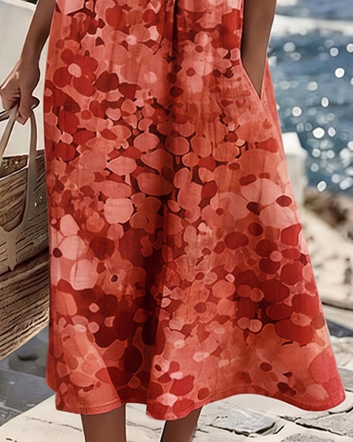 April - Floral Midi A-Line Dress