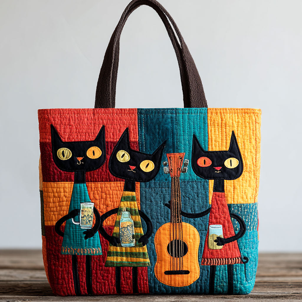 Party Cats Quilted Tote Bag