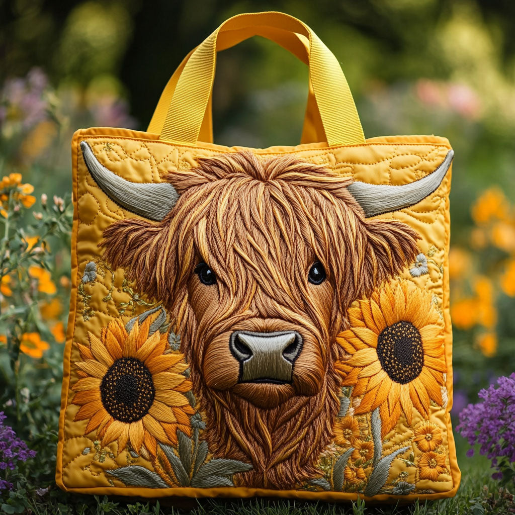 Bolsa Tote Acolchada de Vaca de las Tierras Altas