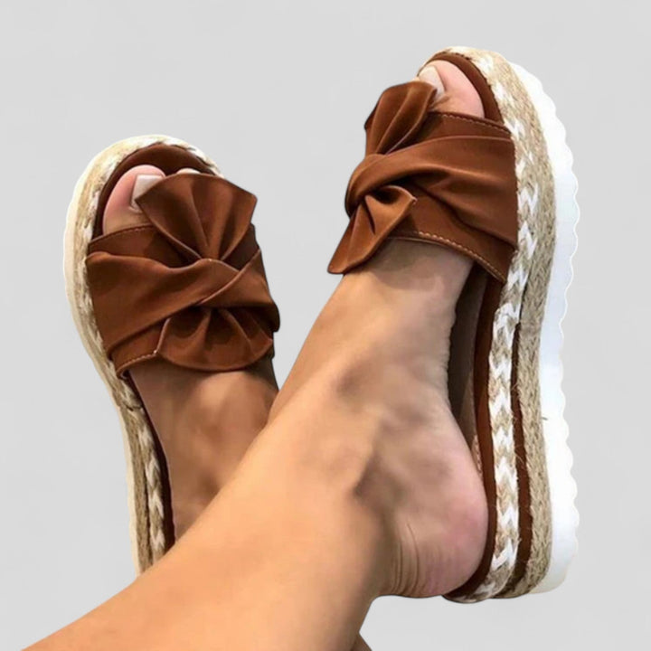 Avis - Knot Detail Platform Sandals