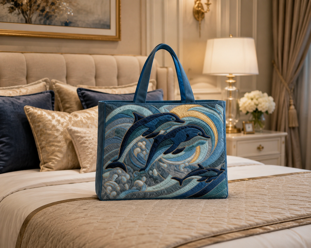 Bolsa Tote Acolchada - Delfín Oceánico