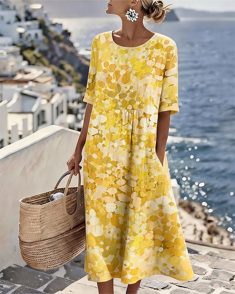 April - Floral Midi A-Line Dress