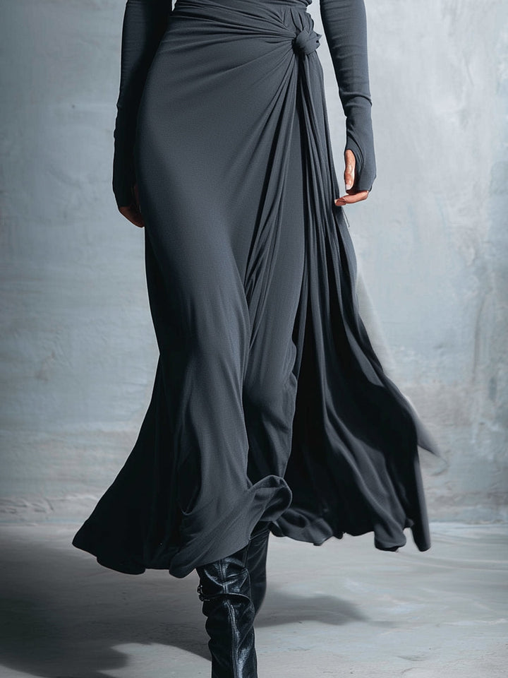 Pascale - Side-Knot Wrap Maxi Dress